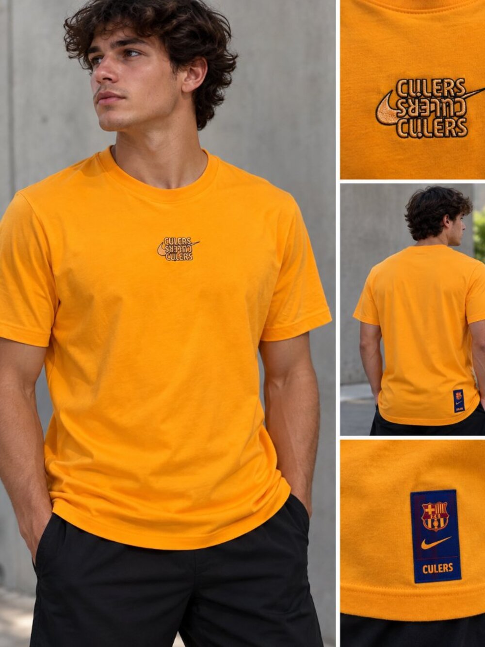 Nike FC Barcelona Culers Orange T-Shirt Men's Large L Soccer Football